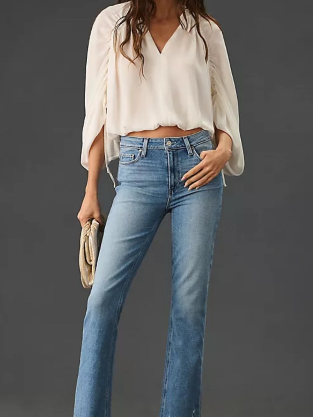 PAIGE Cindy high rise straight with raw hem